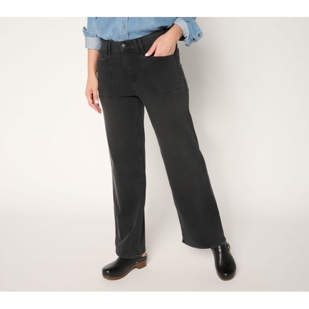 Splendid Women's Pants Sz 0 Tall Repreve Wide Leg Jeans- Indigo Black A700199